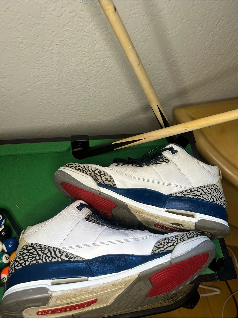 Jordan White/Black Retro Basketball Sneakers with Cement Print 2011